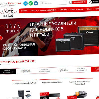 Интернет-магазин караоке систем, звукового оборудования и музыкальных инструментов.